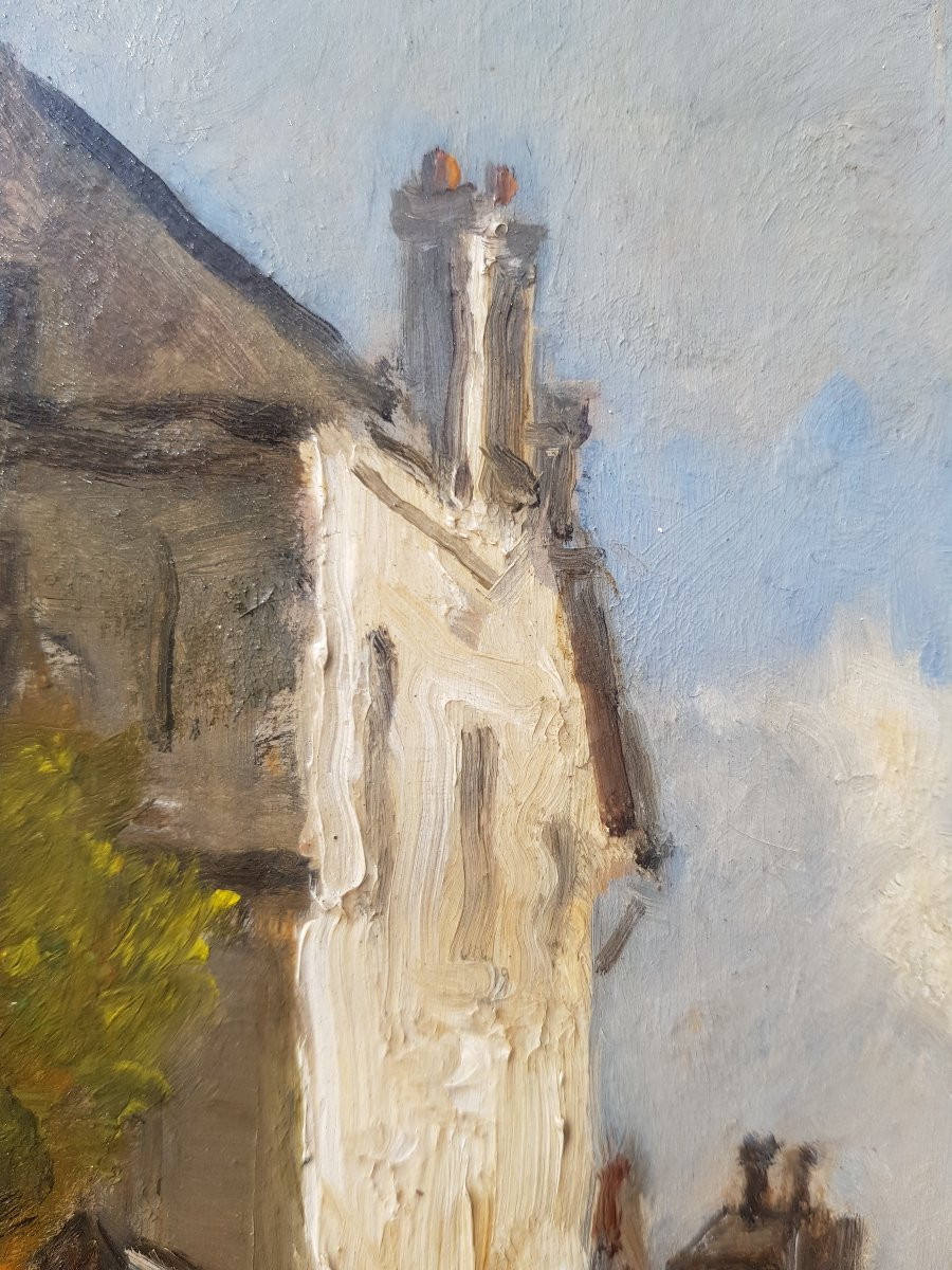 Pecrus - Oil On Panel - Street In Montmartre, Paris - 1880-photo-8