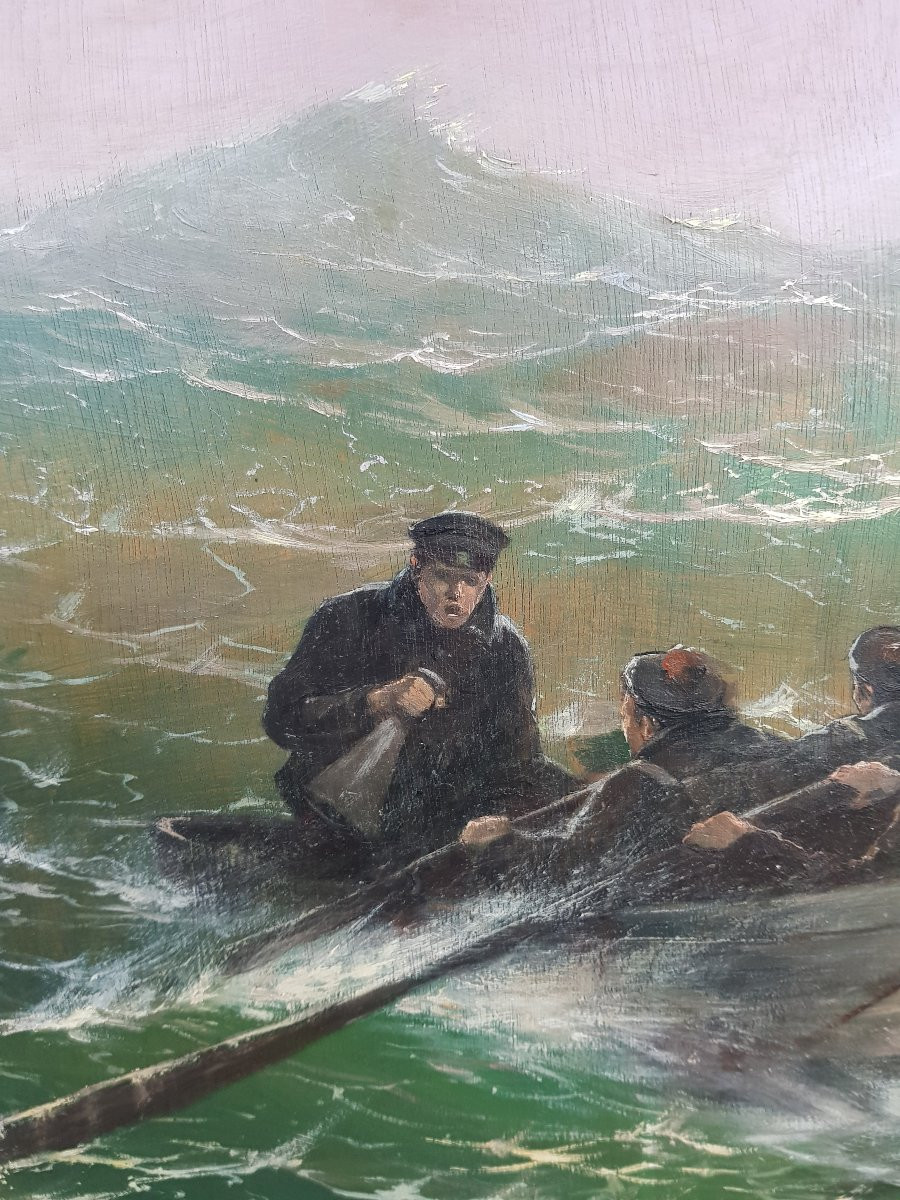 ZEYTLINE - Huile sur panneau - Grand format - Voilier en mer-photo-5