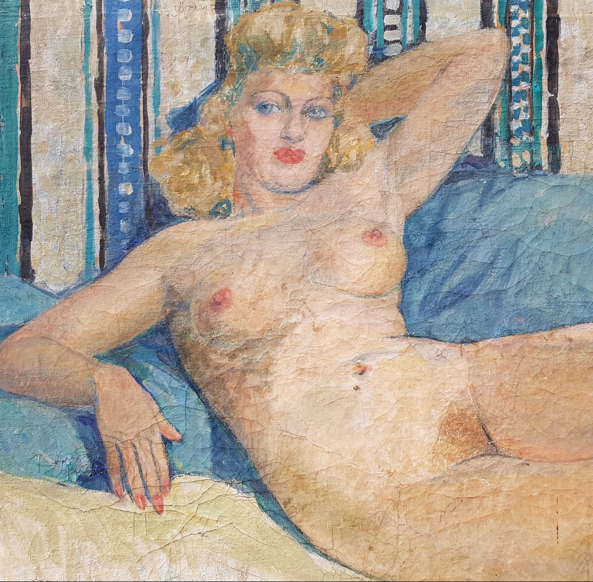 Fernand LANTOINE - Huile sur toile - Femme nue allongée