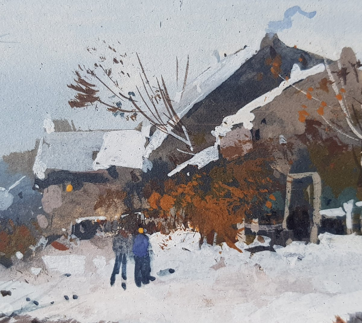 Galien Laloue - Gouache - Snowy Landscape -photo-2