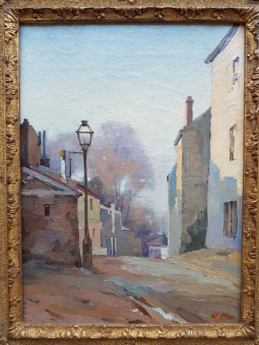 Stanislas Lepine - Oil On Canvas - Street In Montmartre - 1880-photo-2