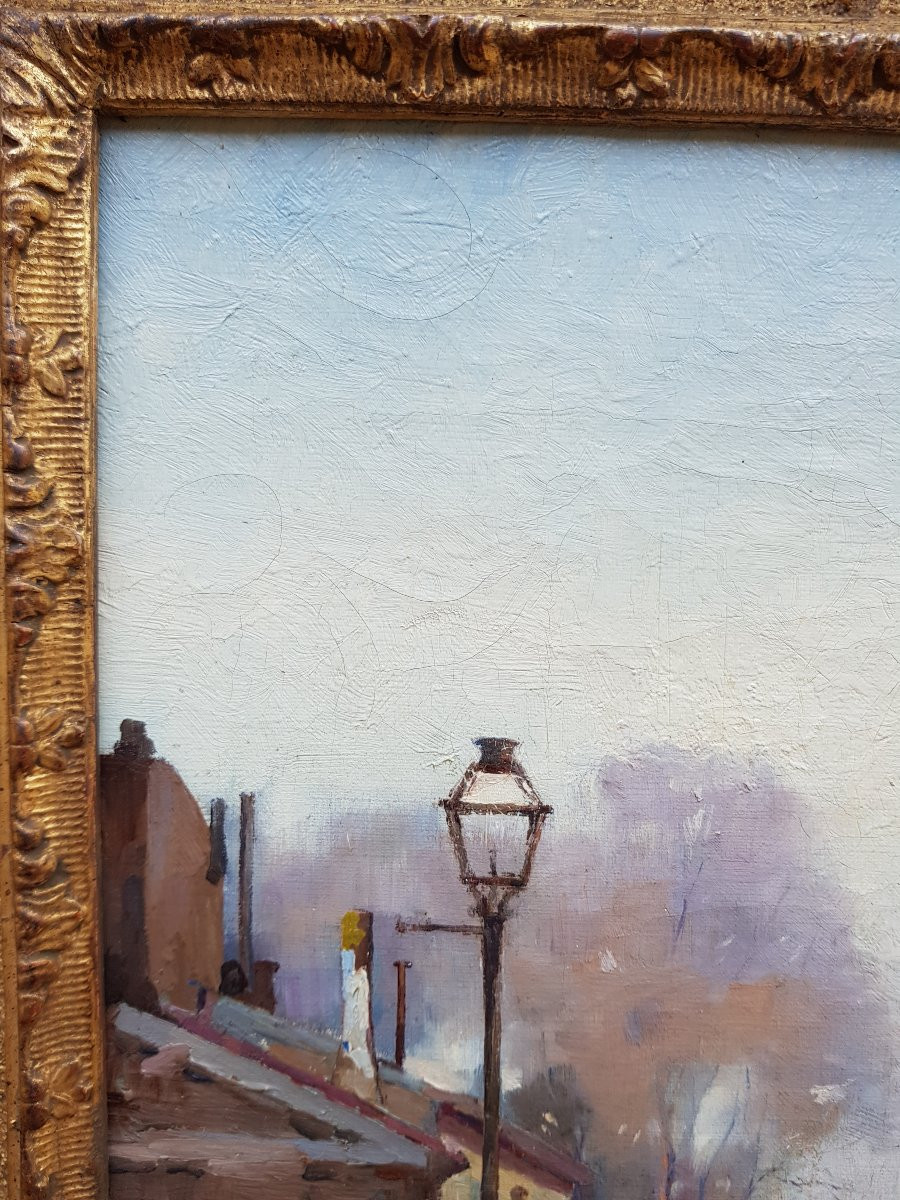 Stanislas Lepine - Oil On Canvas - Street In Montmartre - 1880-photo-6