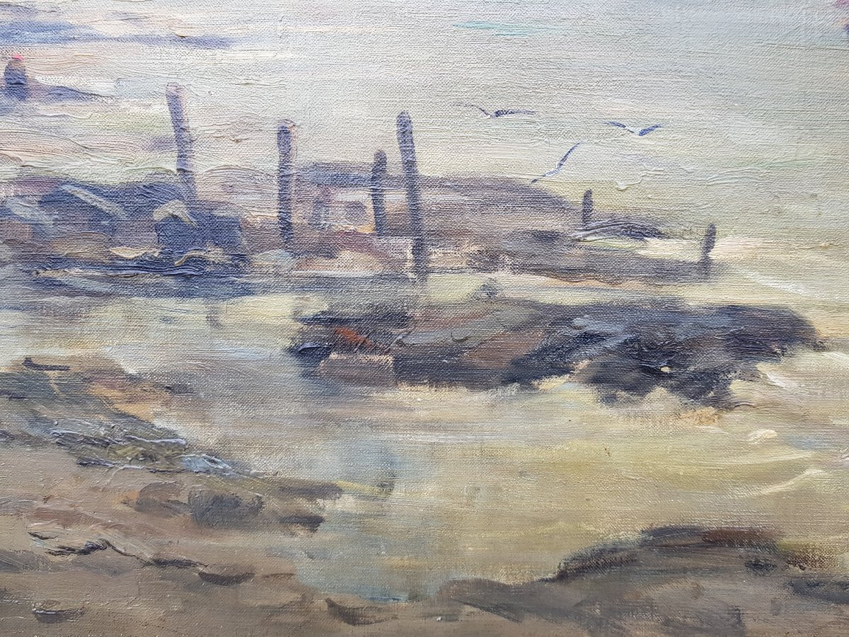 DELPY - Huile sur toile - 60 x 73 cms - Voiliers en mer-photo-4
