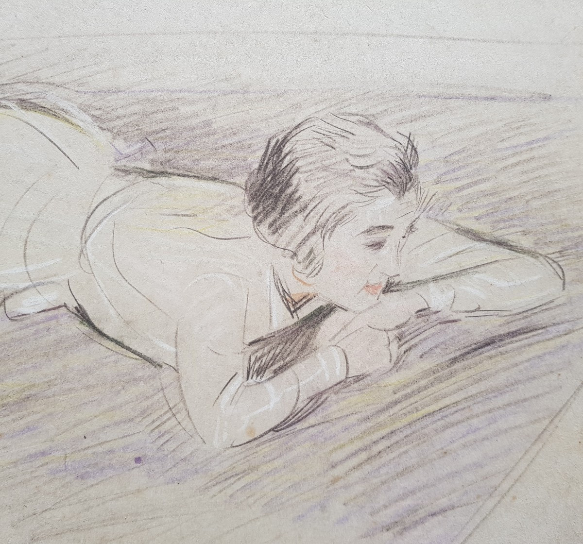Paul-cesar Helleu - Large Drawing - Dreamy Young Girl