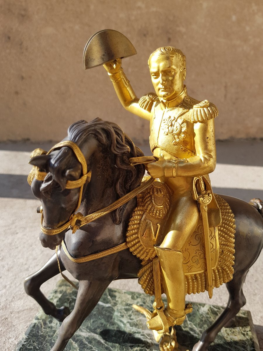 NAPOLÉON à cheval - Sculpture bronze / régule XIXè-photo-5