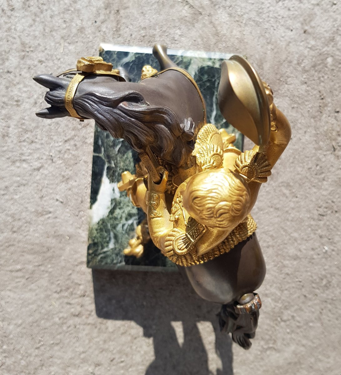 NAPOLÉON à cheval - Sculpture bronze / régule XIXè-photo-6
