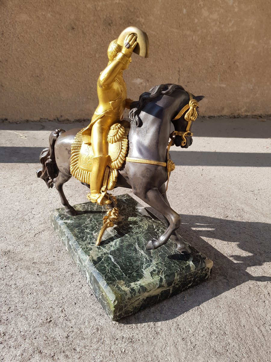 Napoleon On Horseback - 19th Century Sculpture-photo-1