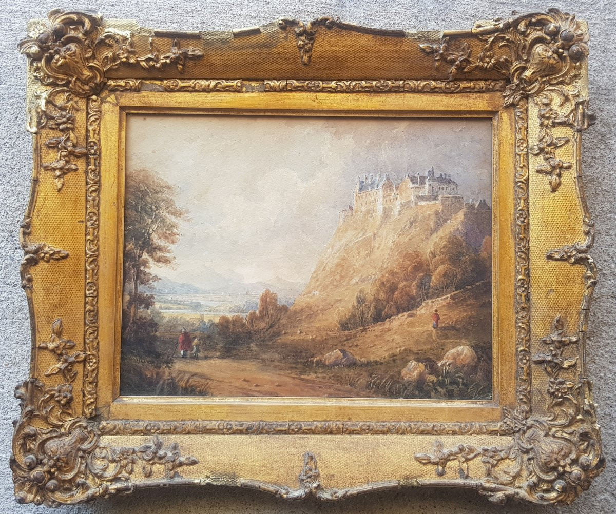 David COX - Aquarelle 1827 - Château de Stirling -photo-3