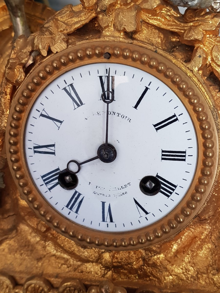 PENDULE ORIENTALISTE XIXè - Chasse au lion-photo-3