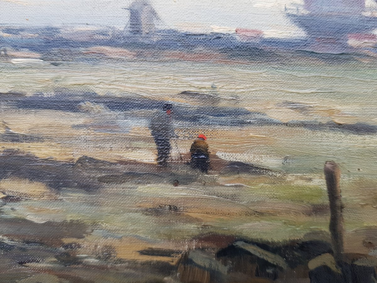 DELPY - Grande marine - Huile sur toile - Voiliers en mer-photo-6