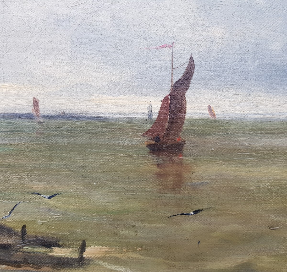 DELPY - Grande marine - Huile sur toile - Voiliers en mer