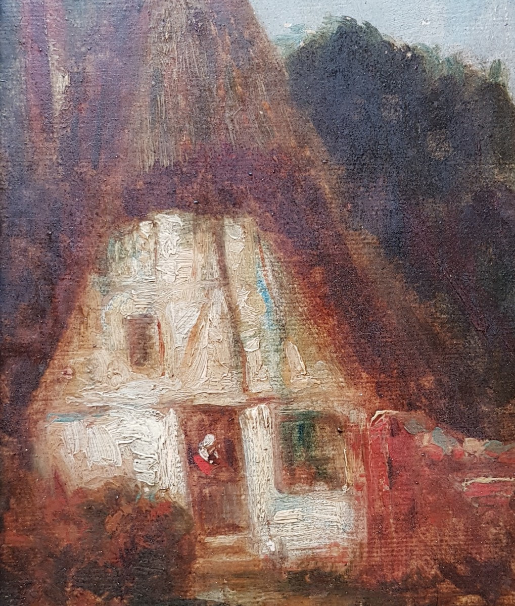 Felix Ziem - Oil 1850 - Cottage In Forest - Barbizon