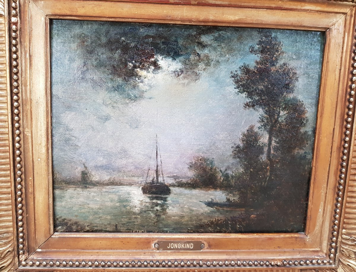 Dutch School 19th - Jongkind - Oil On Canvas-photo-4