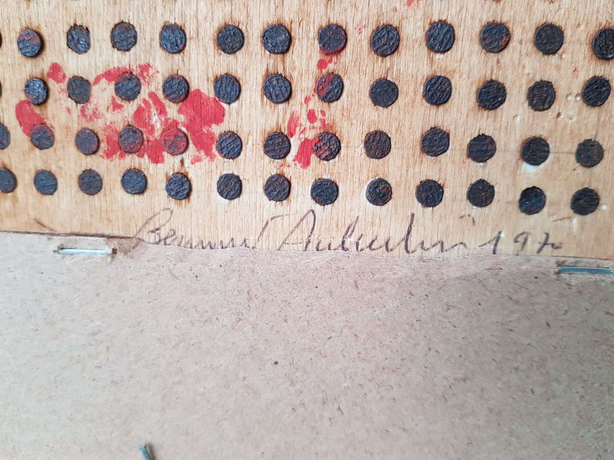 Bernard Aubertin - Nails Painting - 1970 - Certificate-photo-1