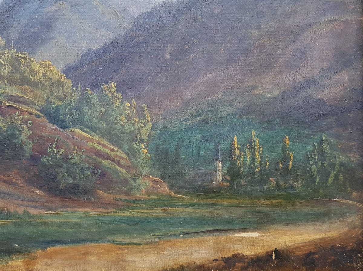 19th Painting - Annotated "auvergne - Théodore Rousseau"-photo-3