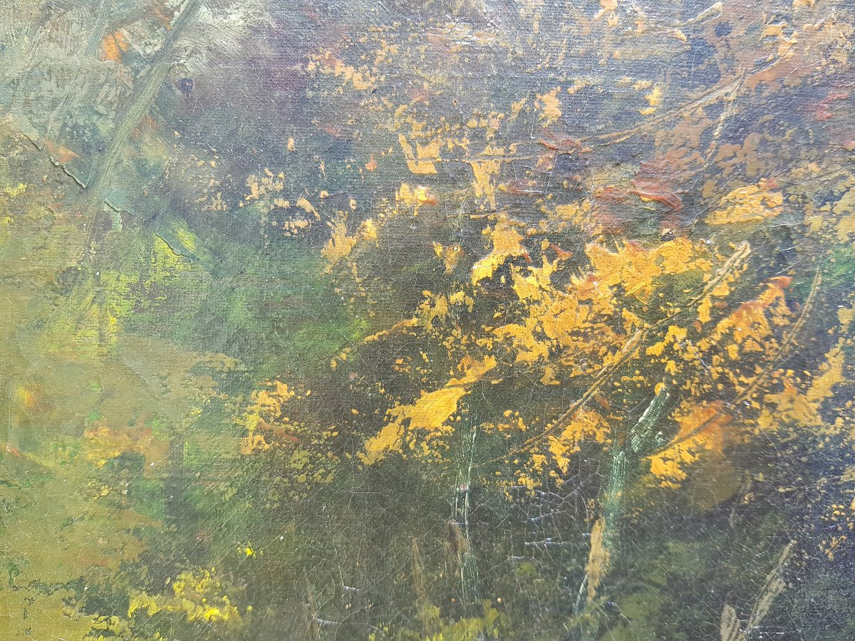 COURBET - Huile sur toile c.1870 - Cascade en forêt-photo-5