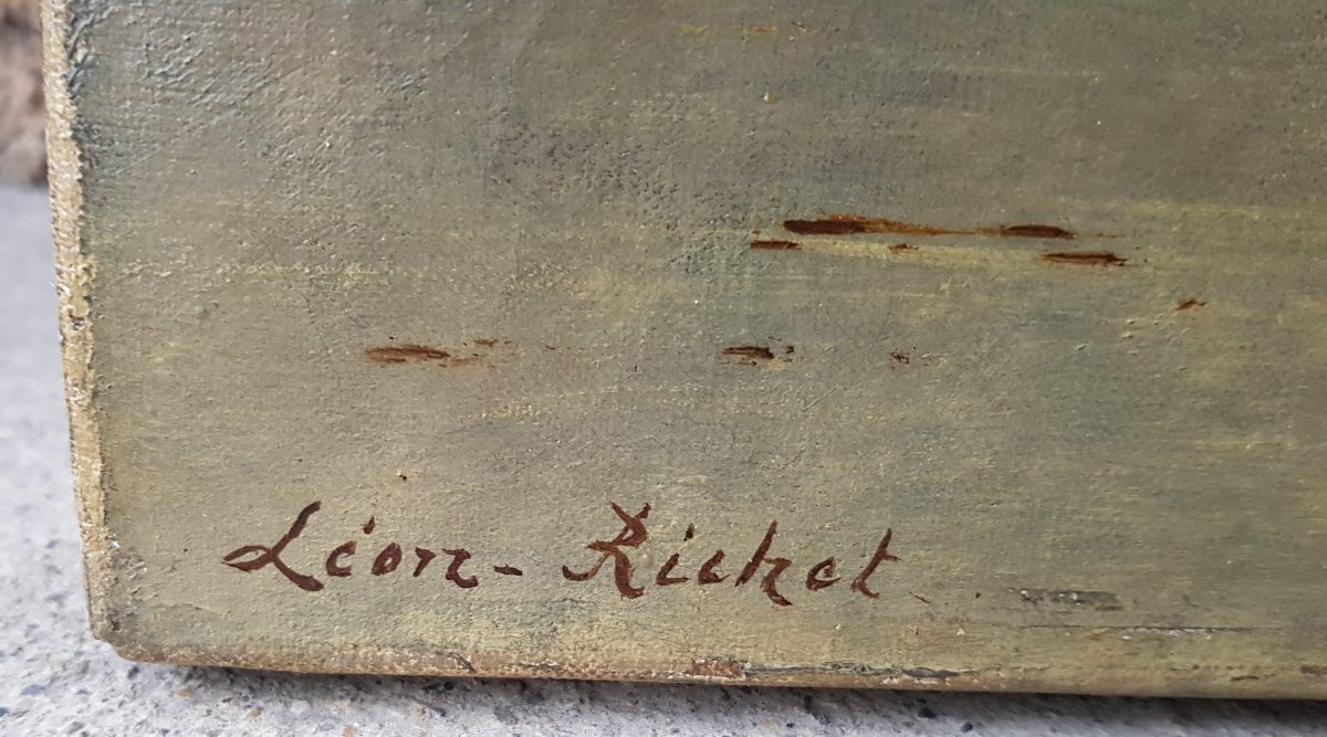 Léon RICHET - Grand tableau XIXè - Barbizon-photo-3