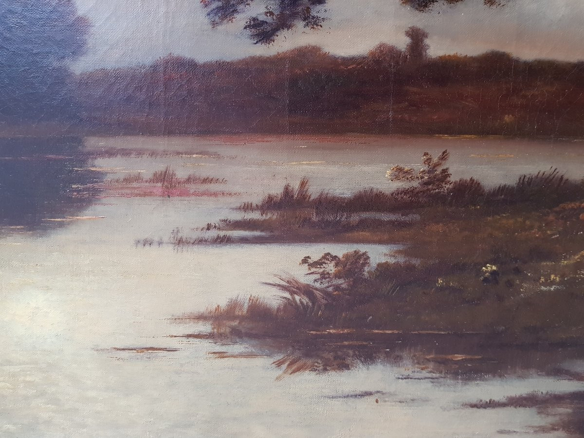 Léon RICHET - Grand tableau XIXè - Barbizon-photo-1