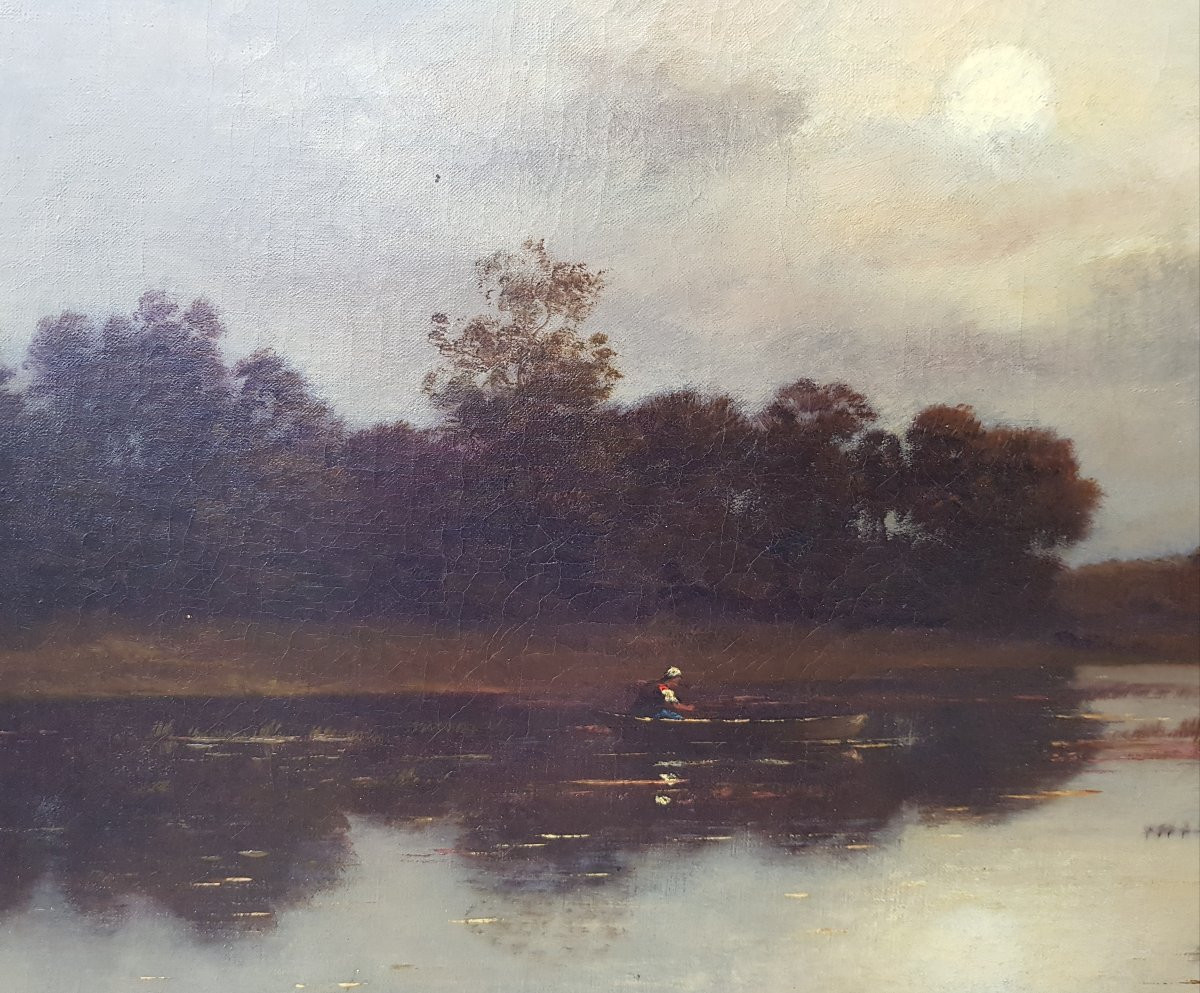 Léon RICHET - Grand tableau XIXè - Barbizon-photo-4