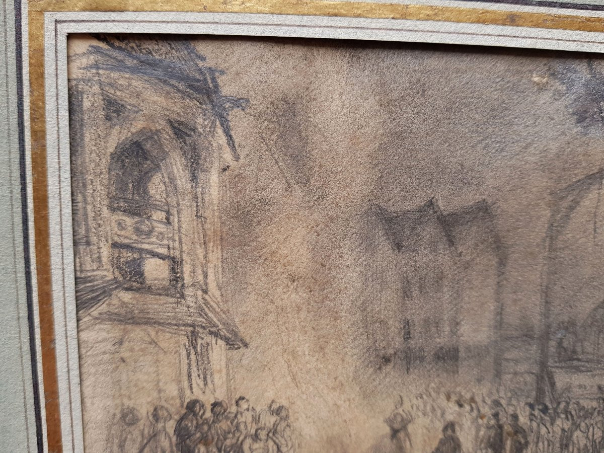 Daubigny - Drawing 1840 - Esmeralda / Notre-dame De Paris-photo-5