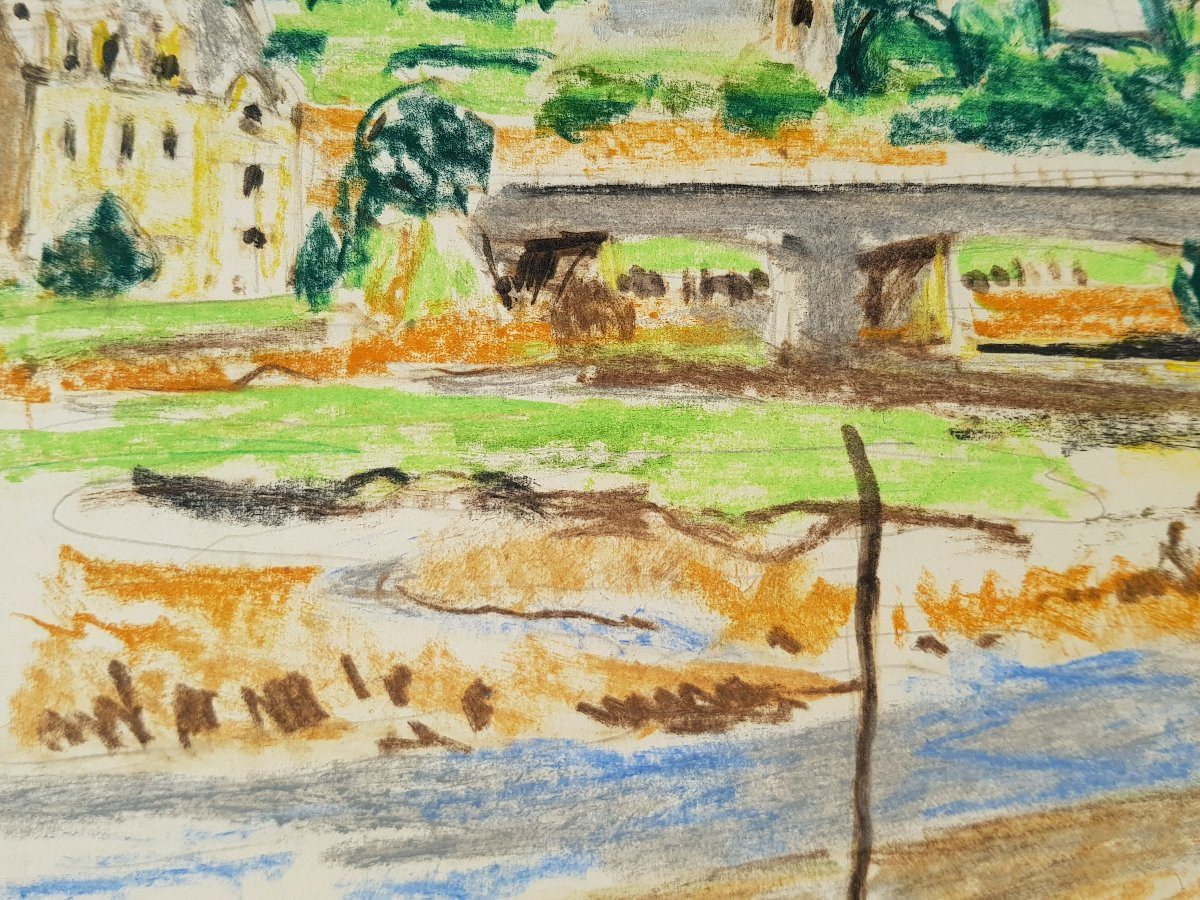 Yvonne JEAN HAFFEN - Grand dessin - La Rance - Dinan -photo-3