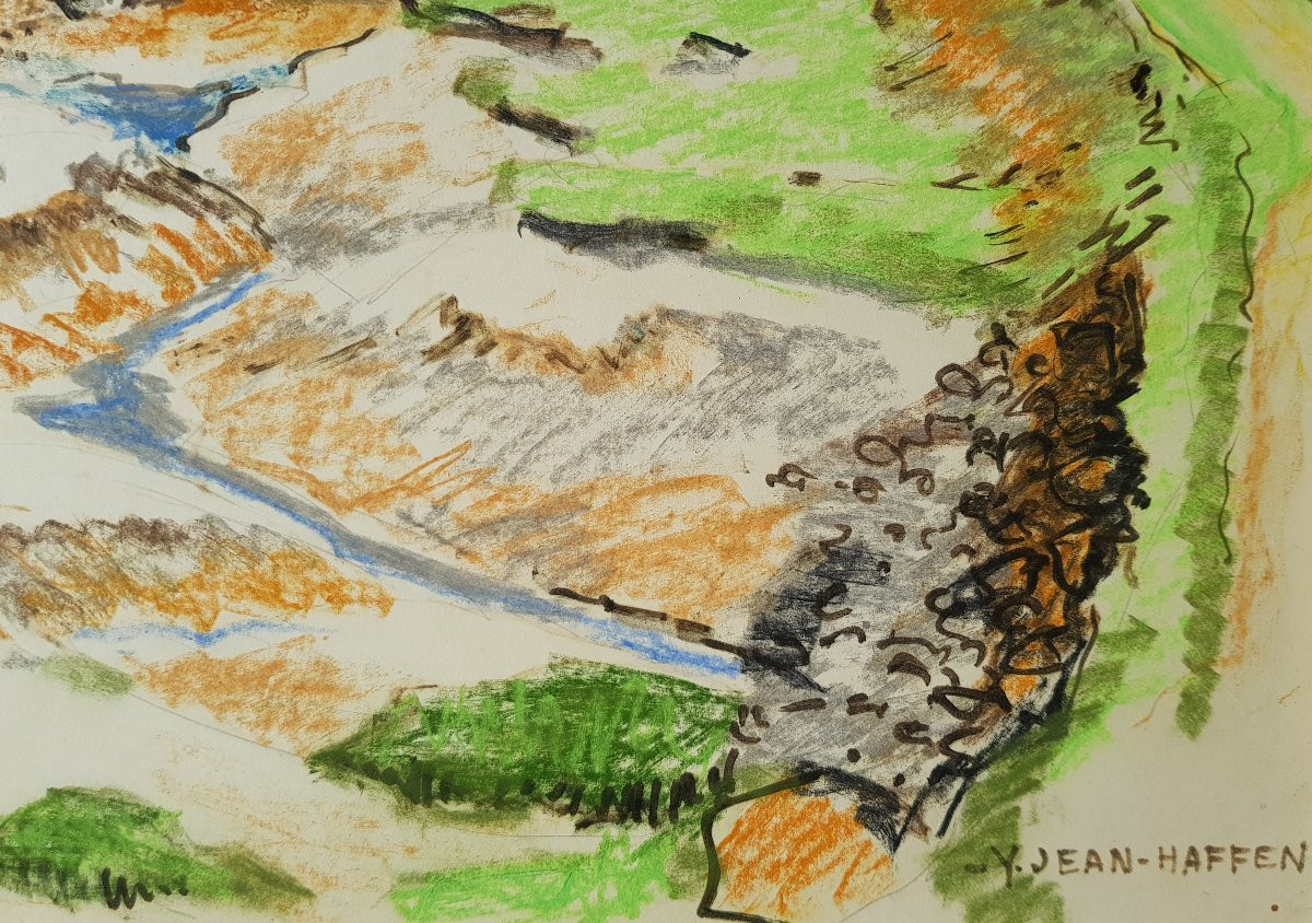 Yvonne JEAN HAFFEN - Grand dessin - La Rance - Dinan -photo-6