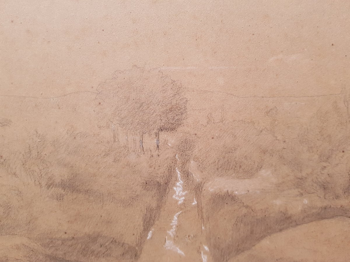 Theodore Rousseau - Large Drawing - Berry Landscape-photo-5