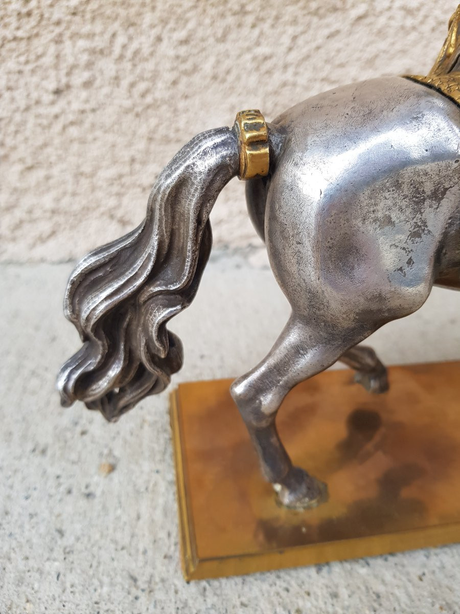 NAPOLÉON à cheval - Bronze doré / argenté XIXè-photo-5