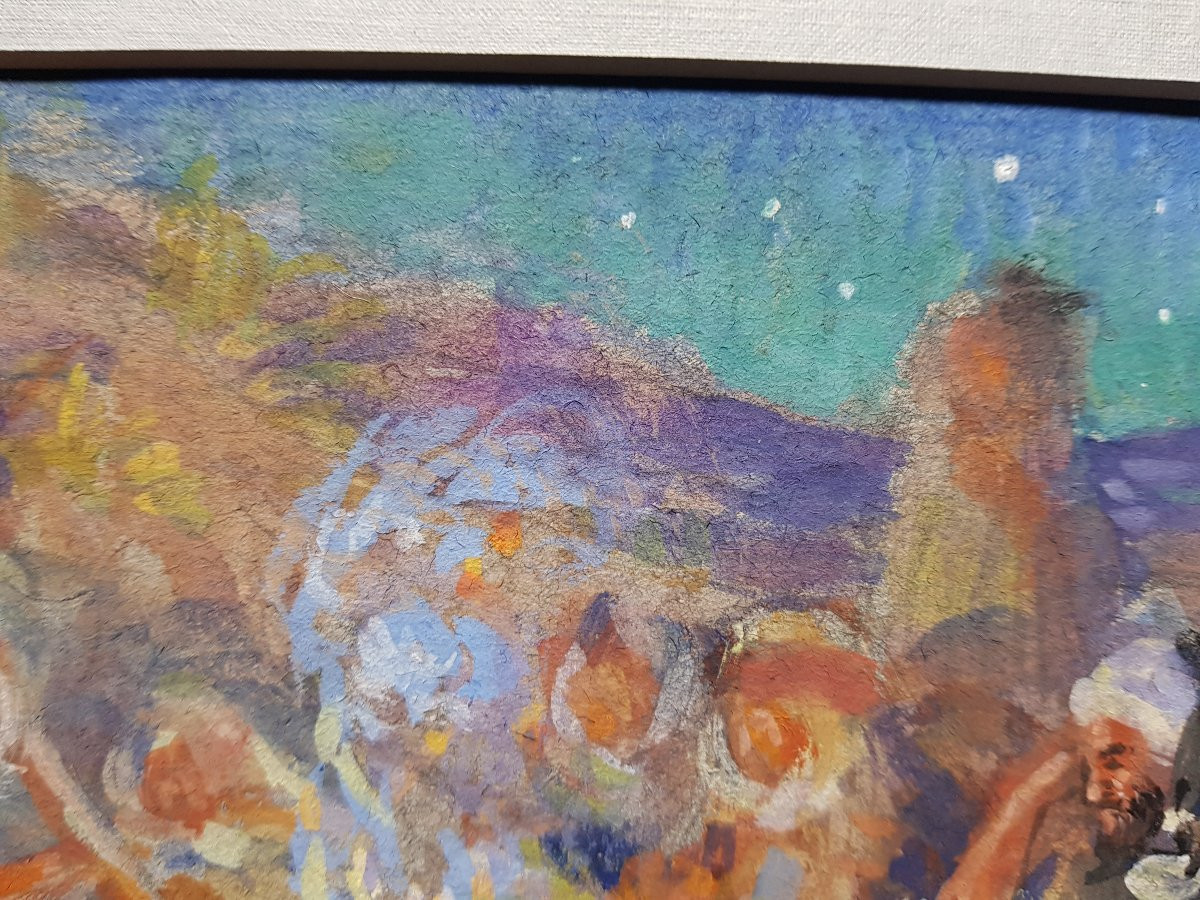 Etienne Dinet - Orientalist - Gouache - Campfire-photo-3