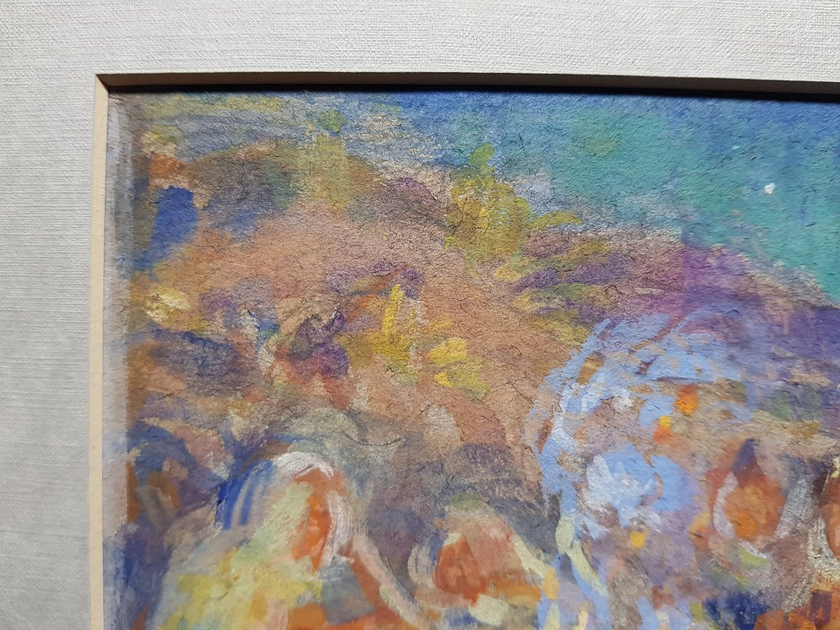 Etienne Dinet - Orientalist - Gouache - Campfire-photo-7