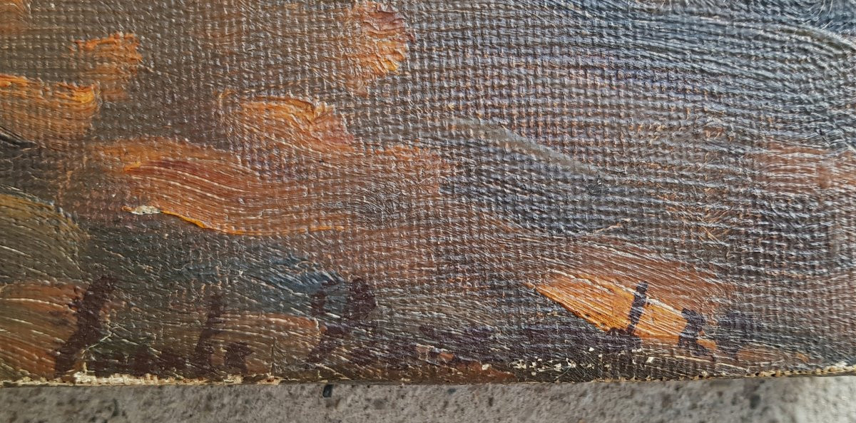 Emile BERNARD - Huile sur toile - Ruines des Templiers-photo-2