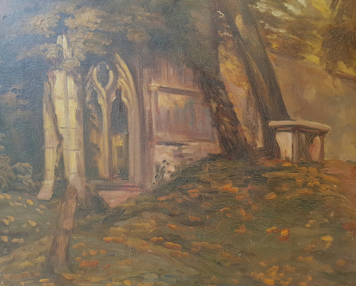 Emile BERNARD - Huile sur toile - Ruines des Templiers-photo-3