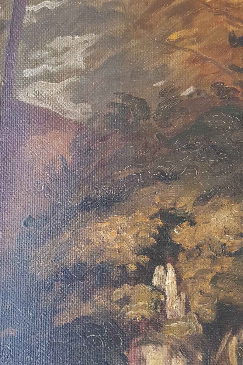 Emile BERNARD - Huile sur toile - Ruines des Templiers-photo-1