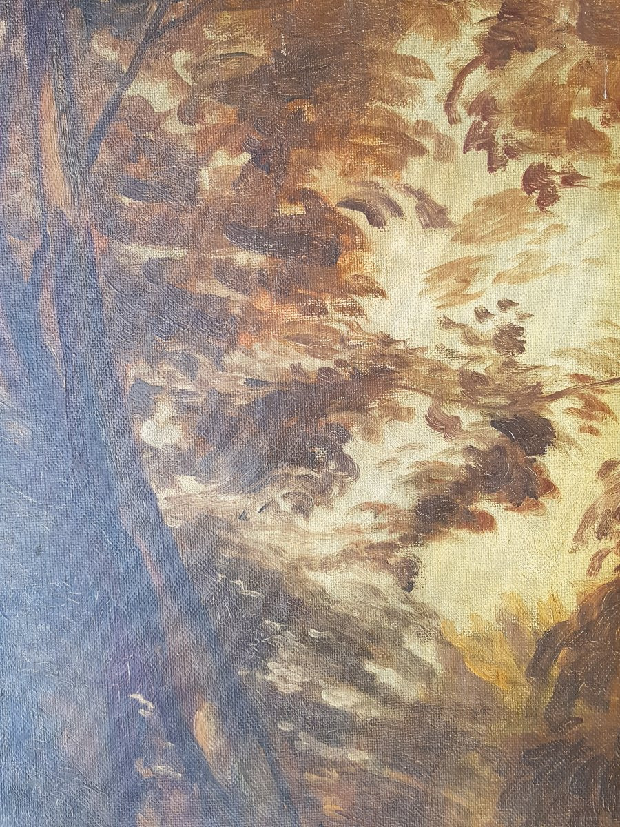 Emile BERNARD - Huile sur toile - Ruines des Templiers-photo-6