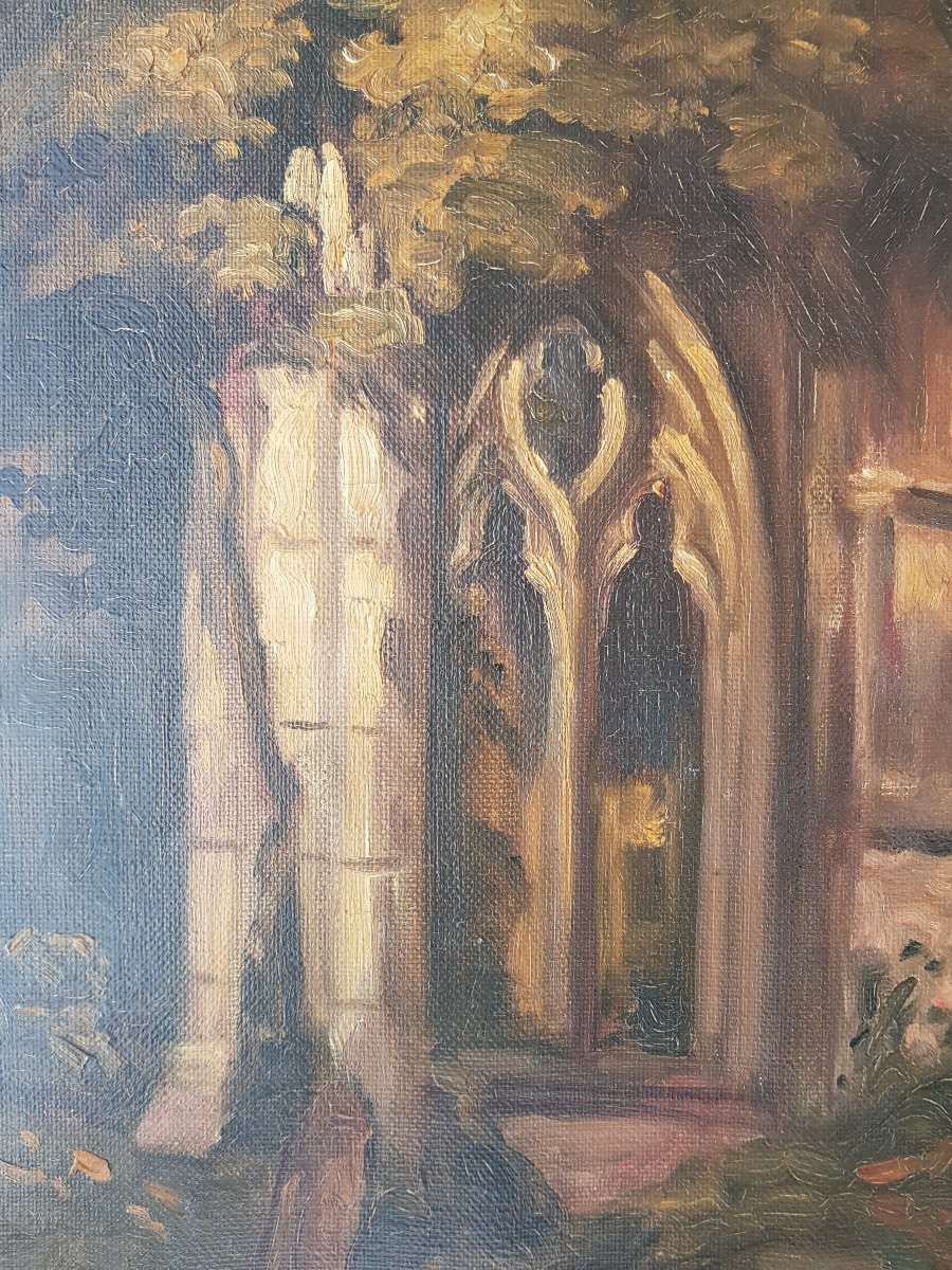 Emile BERNARD - Huile sur toile - Ruines des Templiers-photo-7