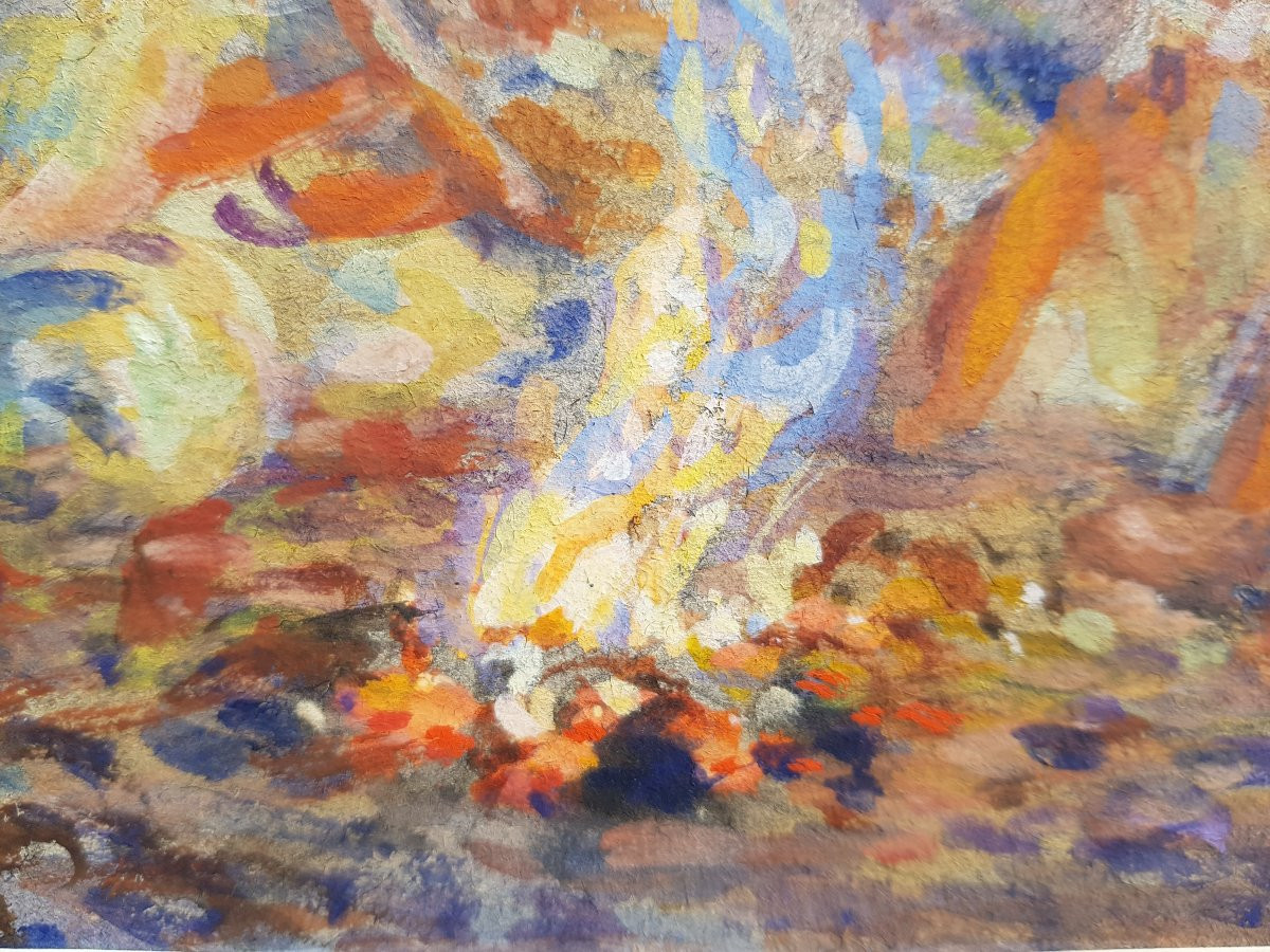 Etienne Dinet - Gouache - Orientalist Scene-photo-4