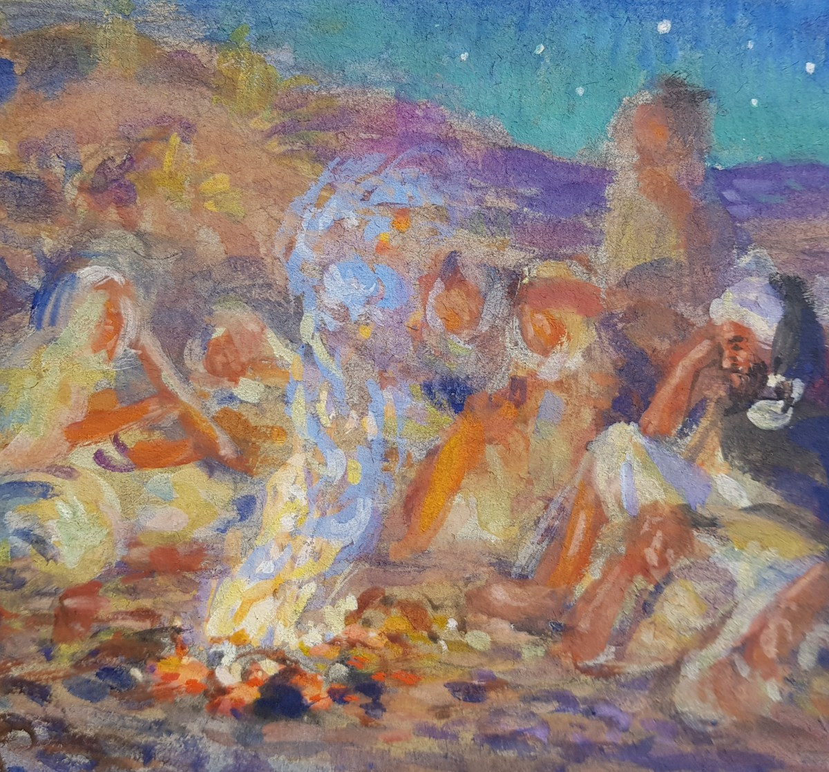 Etienne Dinet - Gouache - Orientalist Scene