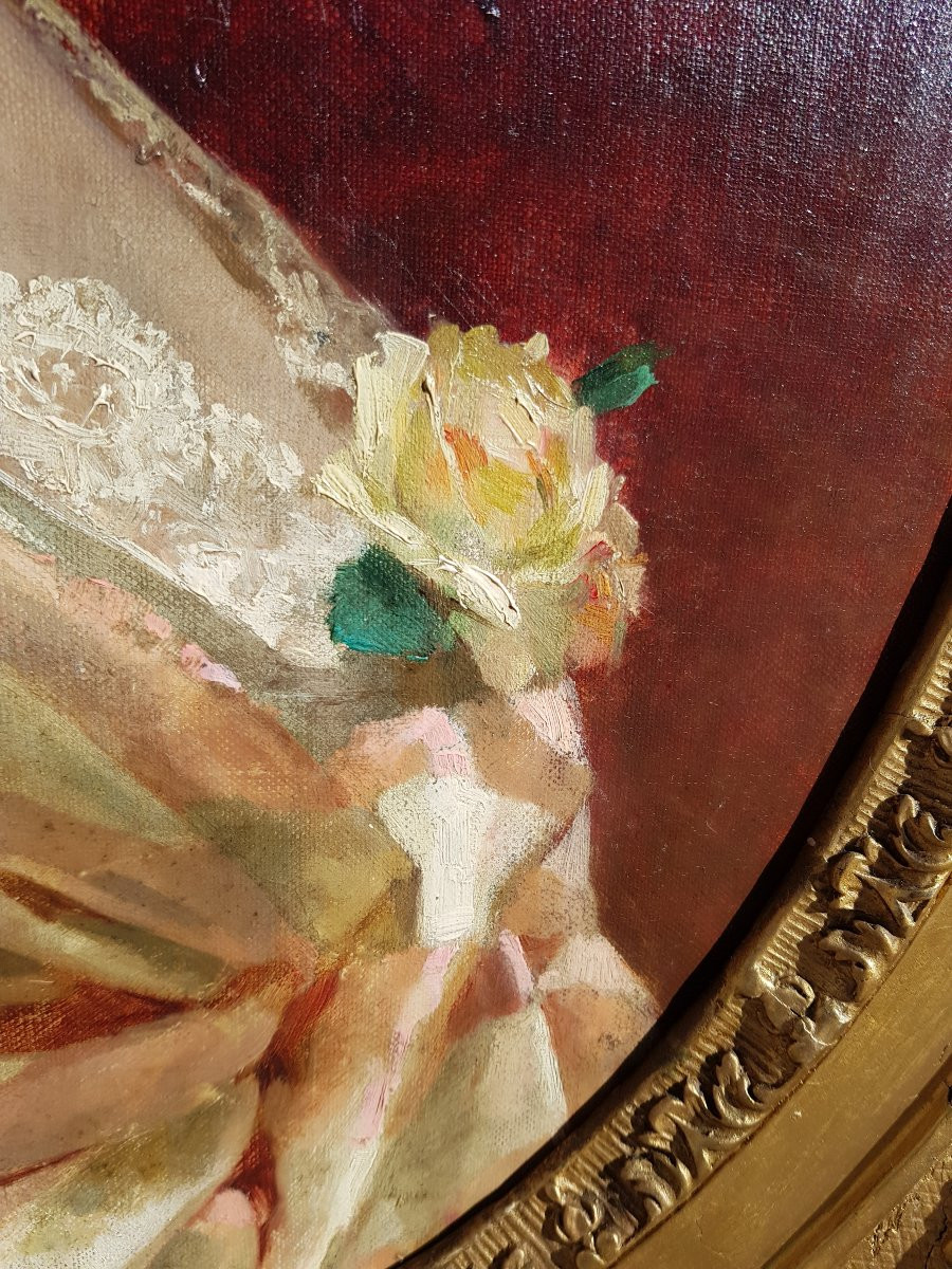 CHANTRON - Huile sur toile - 1884 - Portrait de femme -photo-5