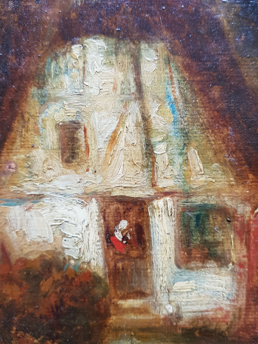 Ziem - Barbizon - Oil Painting - 1850 - Cottage In Forest-photo-4