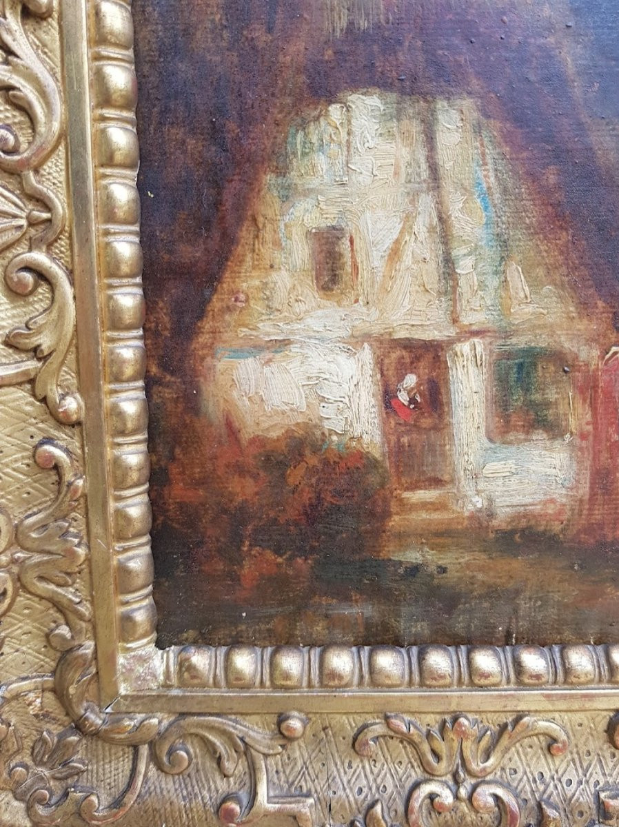 Ziem - Barbizon - Oil Painting - 1850 - Cottage In Forest-photo-3