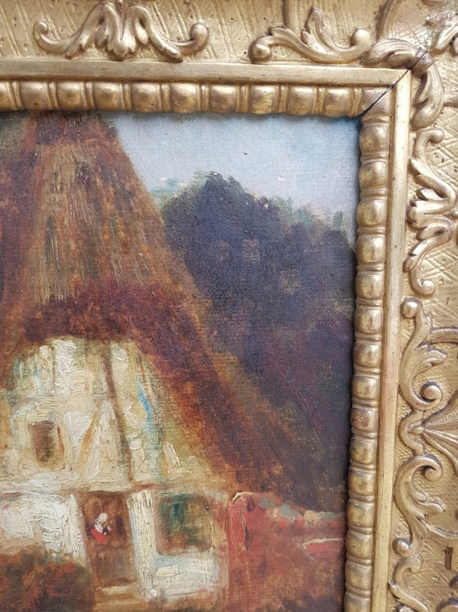 Ziem - Barbizon - Oil Painting - 1850 - Cottage In Forest-photo-7