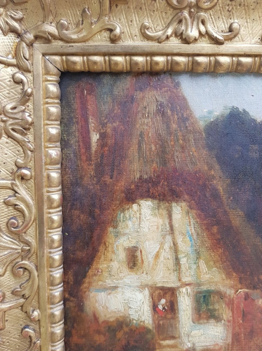 Ziem - Barbizon - Oil Painting - 1850 - Cottage In Forest-photo-8