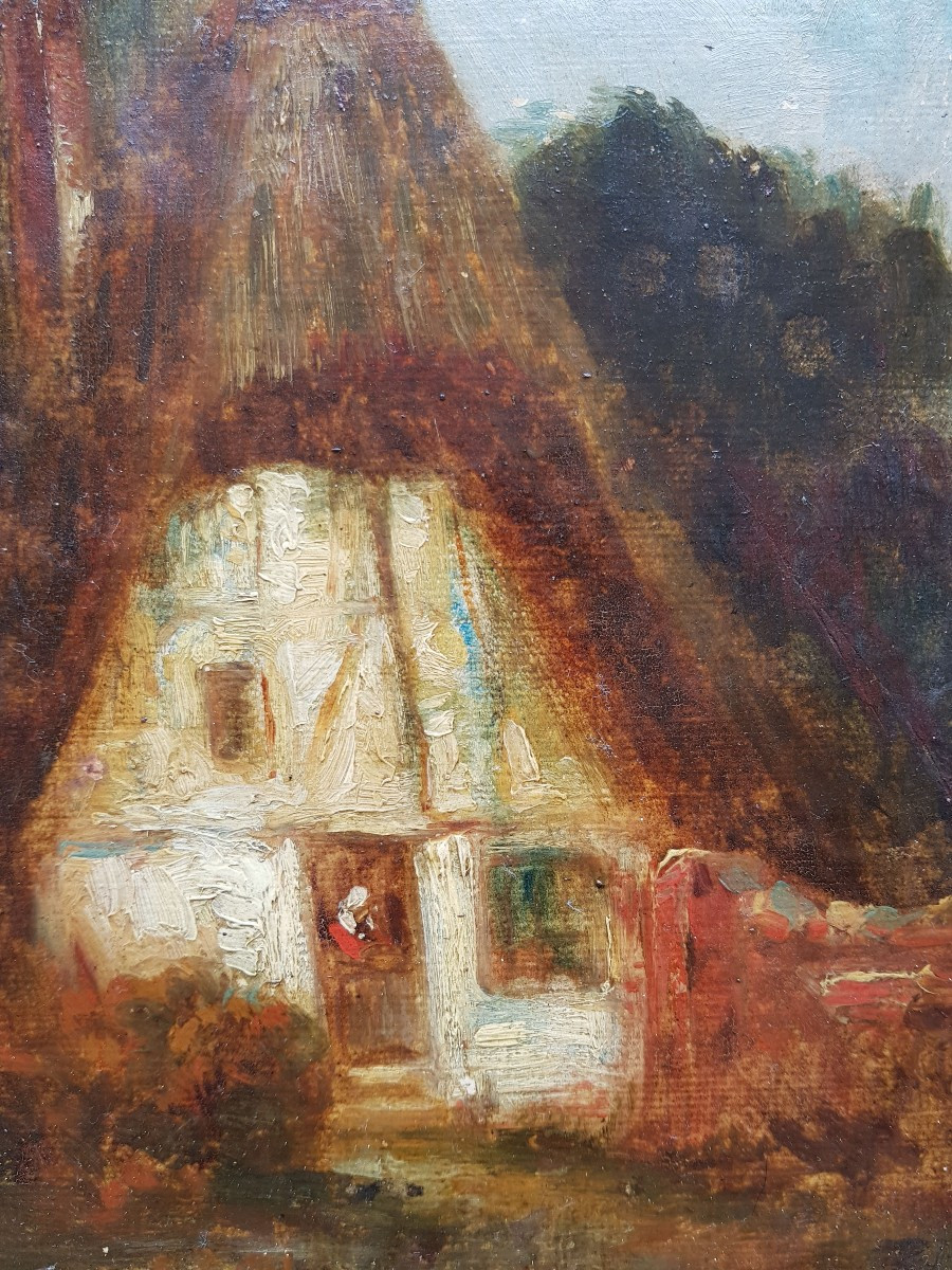 Ziem - Barbizon - Oil Painting - 1850 - Cottage In Forest
