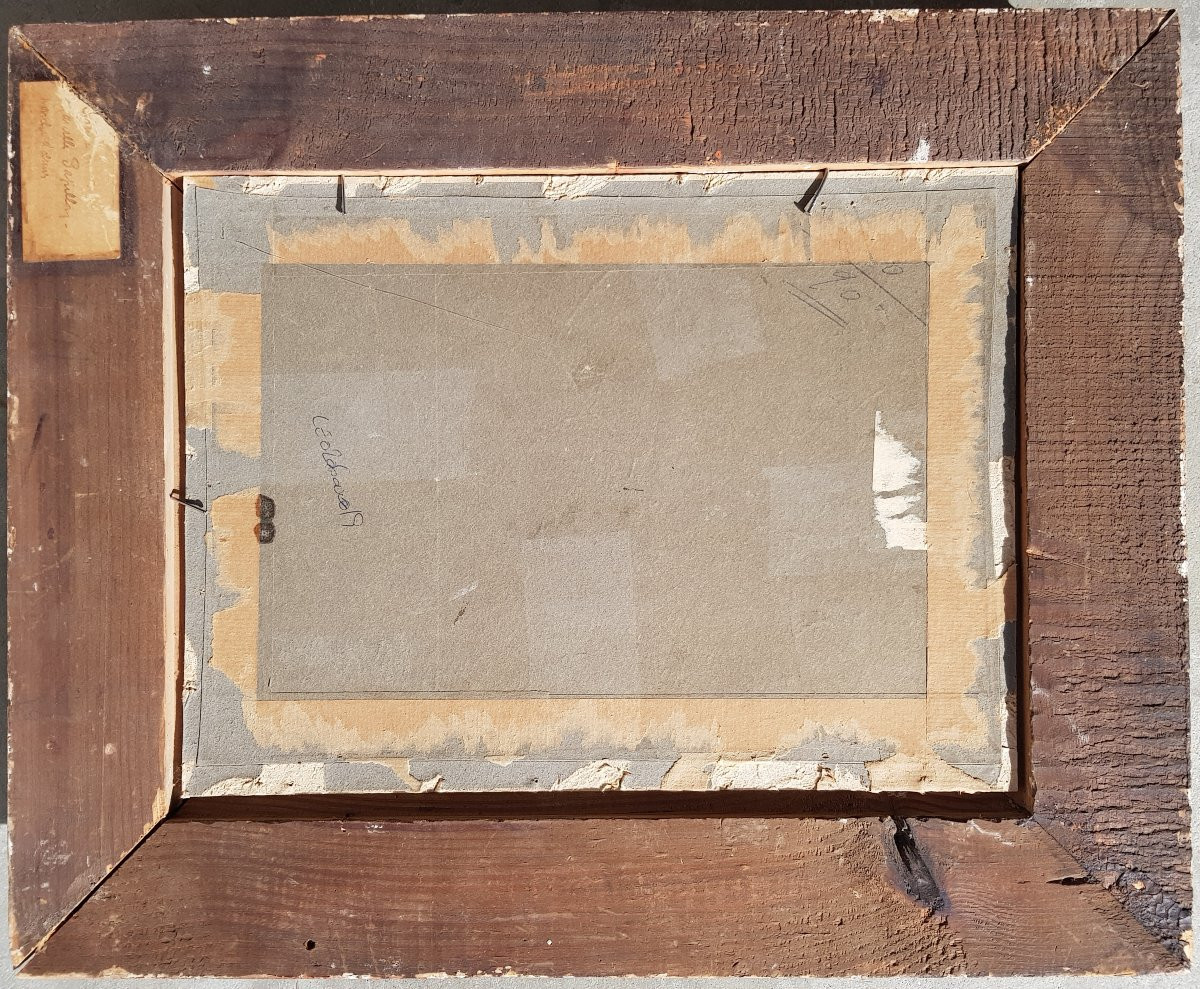 DELAVALLÉE - Huile 1890 - Batteuse de blé - Pont Aven-photo-4