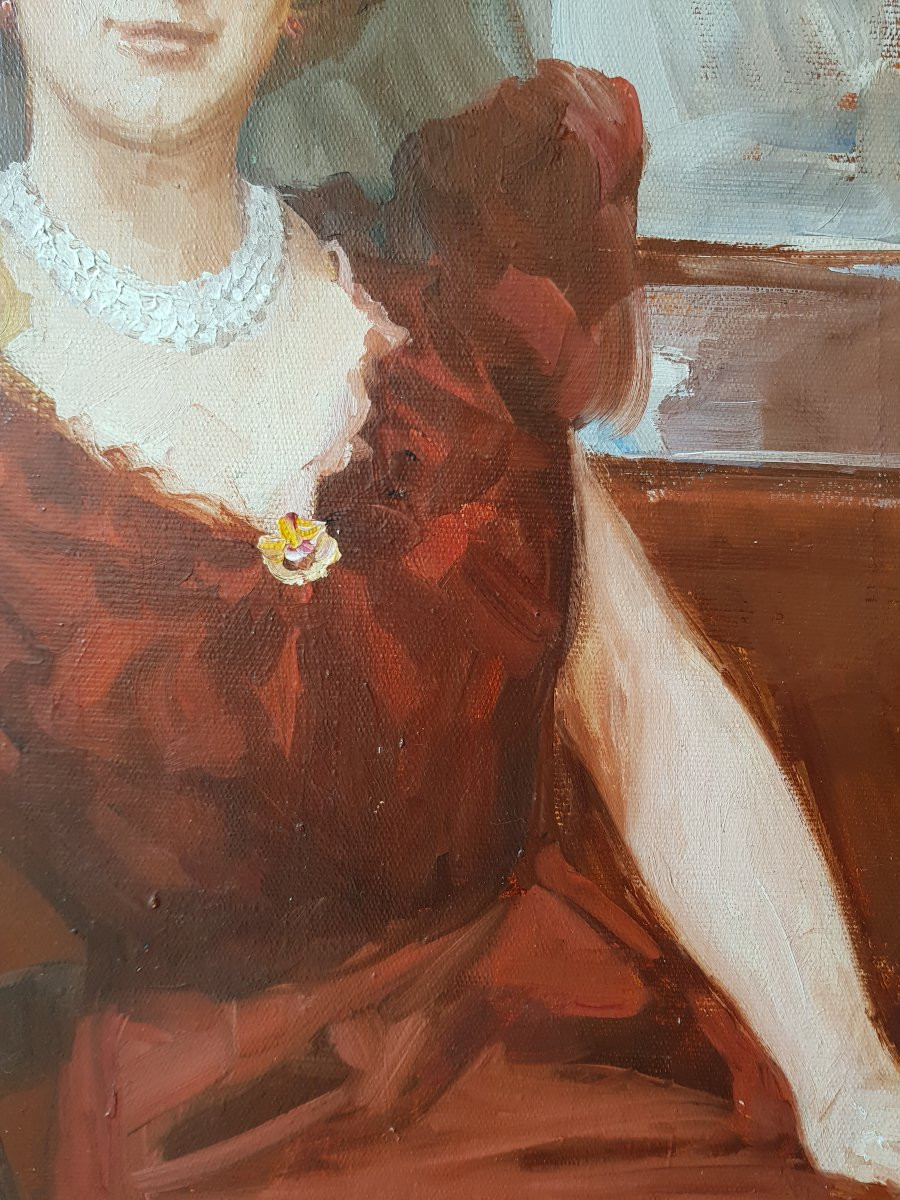 Léon ZEYTLINE - Huile sur toile - Elégantes à PARIS-photo-2