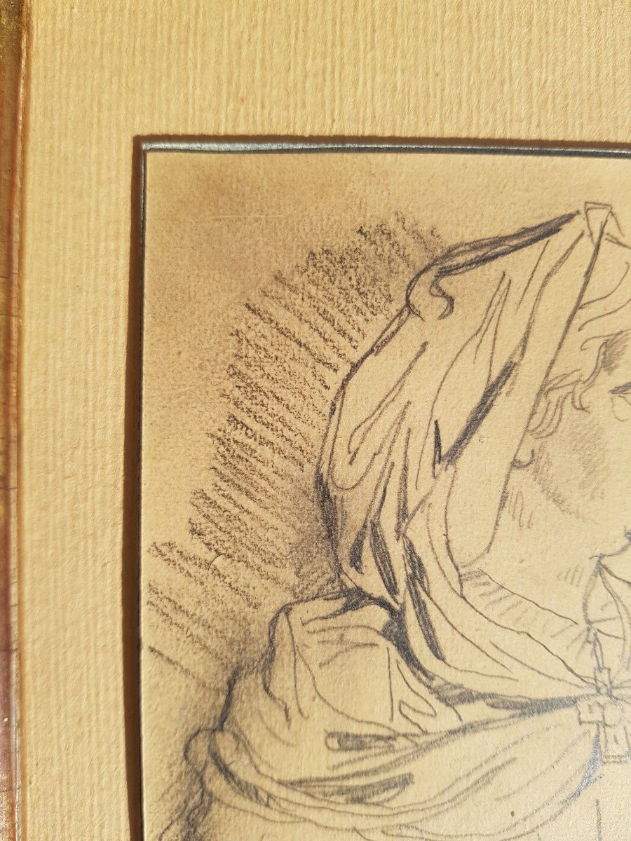 Eugène DELACROIX - Dessin crayon - Portrait de femme-photo-4