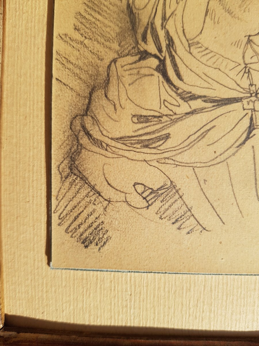 Eugène DELACROIX - Dessin crayon - Portrait de femme-photo-5