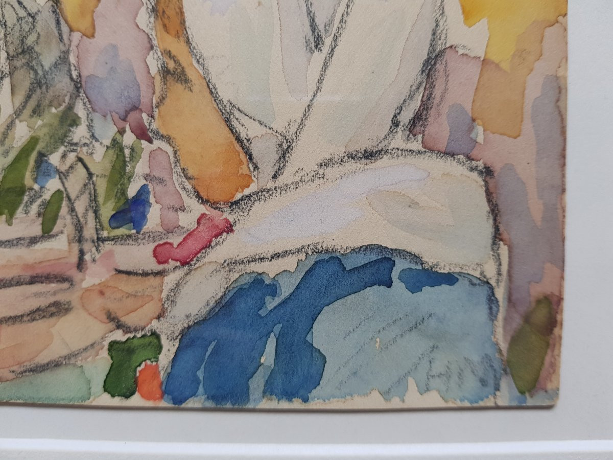 Henry MORET - Ecole Pont-Aven - Aquarelle - Bretonnes-photo-3