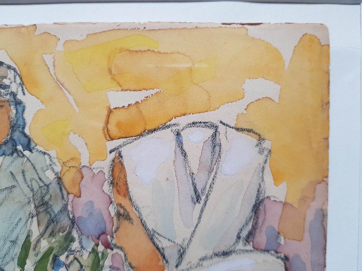 Henry MORET - Ecole Pont-Aven - Aquarelle - Bretonnes-photo-2