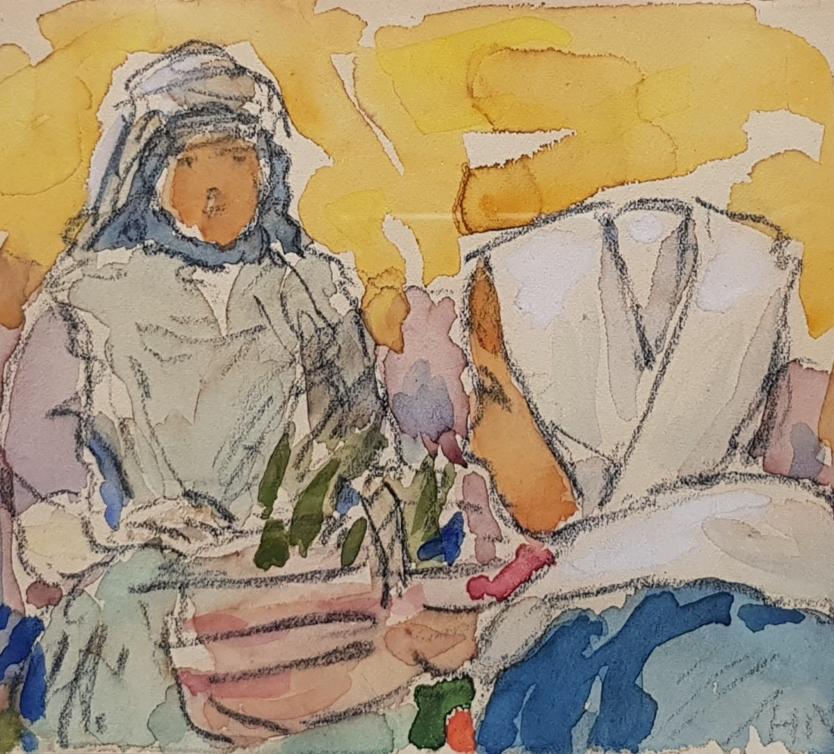 Henry MORET - Ecole Pont-Aven - Aquarelle - Bretonnes